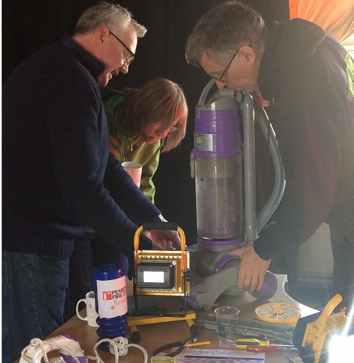 Adrian, Penny and Chris looking at the Dyson