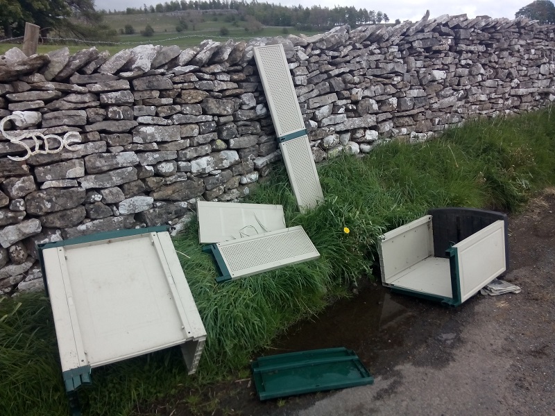 Fly-tipped cabinet