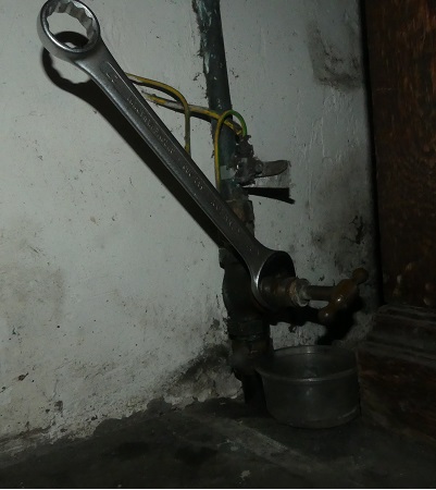 A big spanner was required to undo the house stop tap